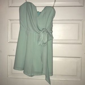 Teal Strapless Romper